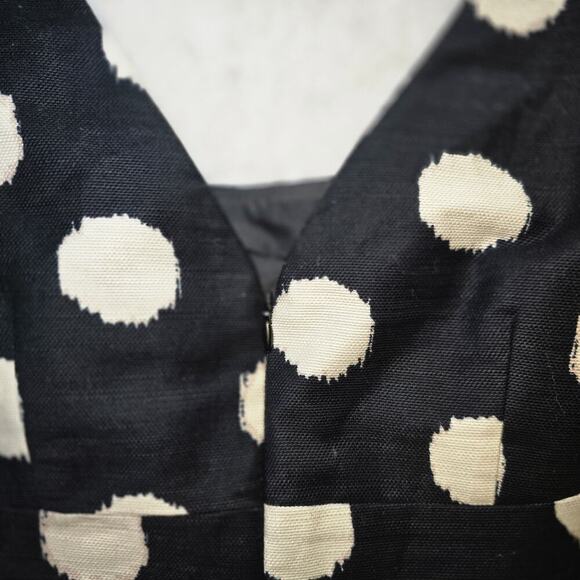 LOFT Petites size 10P Black White Polka Dot Fit & Flare Sleeveless Dress - Picture 8 of 16